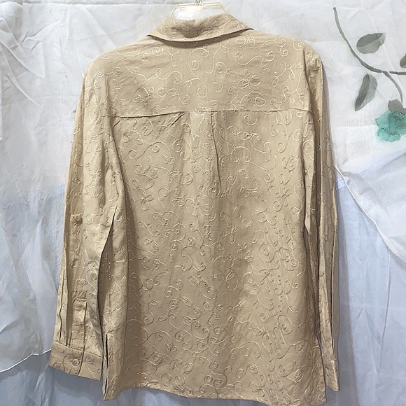 MIRASOL EMBROID. LINEN/RAYON BUTTON DWN SHIRT SZ M - Picture 10 of 14